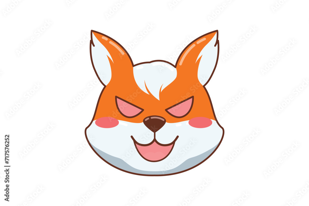 Obraz premium Cute Shiba Inu Expression Sticker