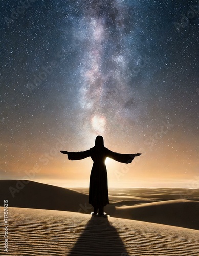 Divine Covenant: Abraham Receives God's Promise Amidst the Countless Stars in the Night Sky 