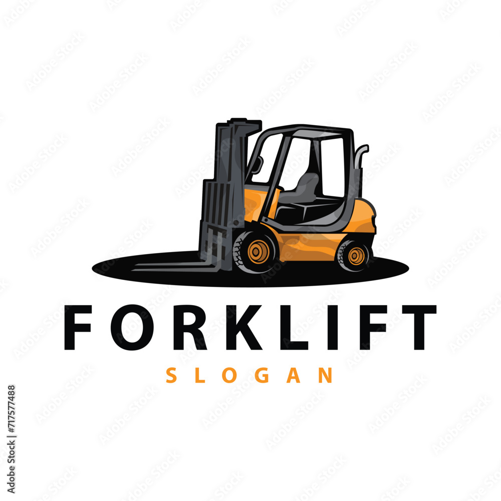 Forklift logo heavy vehicle vector design simple heavy equipment transportation illustration template Forklift logo heavy vehicle vector design simple heavy equipment transportation illustration template