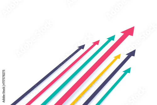 Financial growth arrows with colorful. Vector illustration