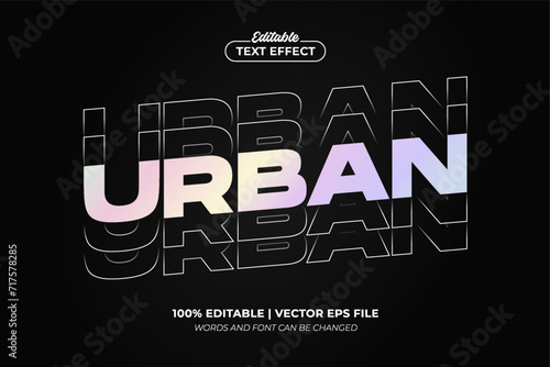 Urban Holographic Streetwear Hype Beast Editable Text Effect, Editable Font Style Premium Vector