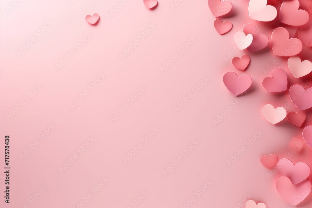 Love in Flight Romantic Valentine's Day Illustration on Soft Pink Background