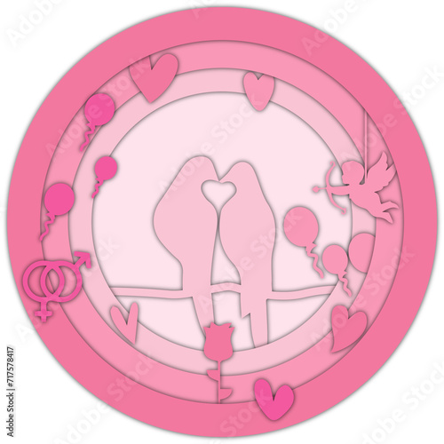 valentine on paper-cut