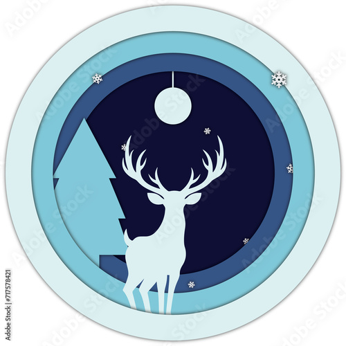 Christmas day on paper-cut