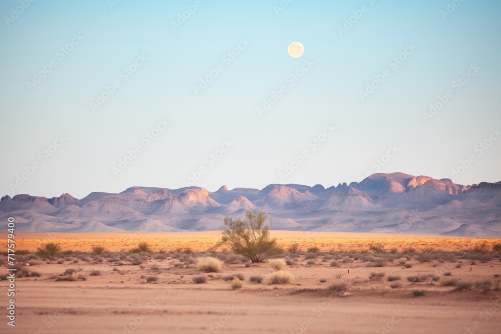 supermoon looming over a desert landscape