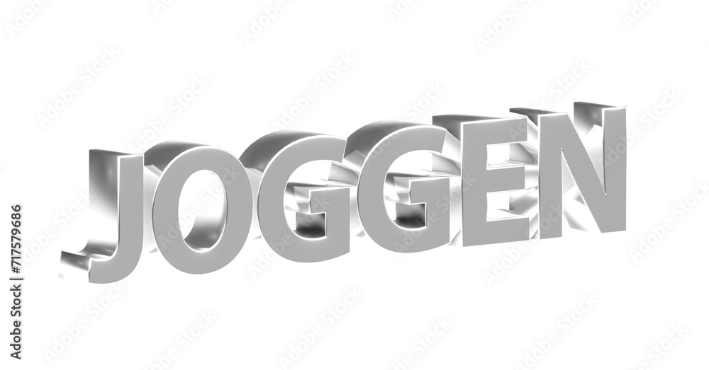 Joggen - silberne plakative 3D-Schrift, Sport, Laufen, Fitness, Gesundheit, Ausdauer, Freisteller, Rendering
Joggen - silberne plakative 3D-Schrift, Sport, Laufen, Fitness, Gesundheit, Ausdauer, Freisteller, Rendering