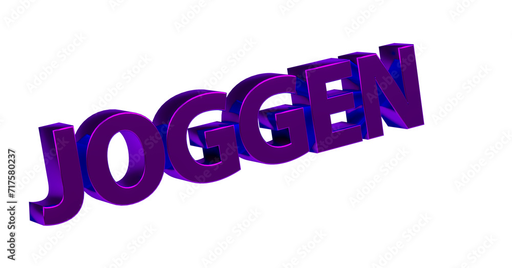 Joggen, Laufen, Fitness, Sport, Bewegung, Gesundheit, Ausdauer - violette plakative 3D-Schrift, Freisteller, Rendering
Joggen, Laufen, Fitness, Sport, Bewegung, Gesundheit, Ausdauer - violette plakative 3D-Schrift, Freisteller, Rendering
