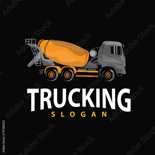 Truck logo heavy vehicle mining truck transportation design vector illustration template