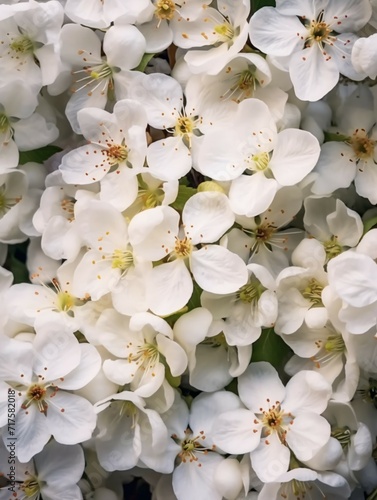 White crab apple flowers in bloom