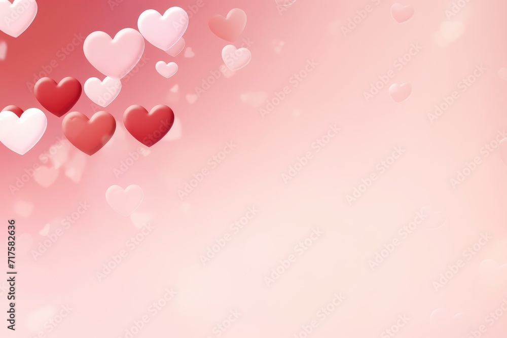 Heartfelt Elegance Pink and Red Hearts Soaring in Valentine's Day Design