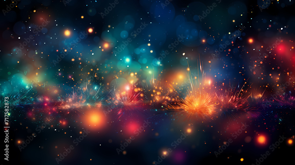 Happy New Year, burning fireworks with bokeh light background Happy New Year, burning fireworks with bokeh light background