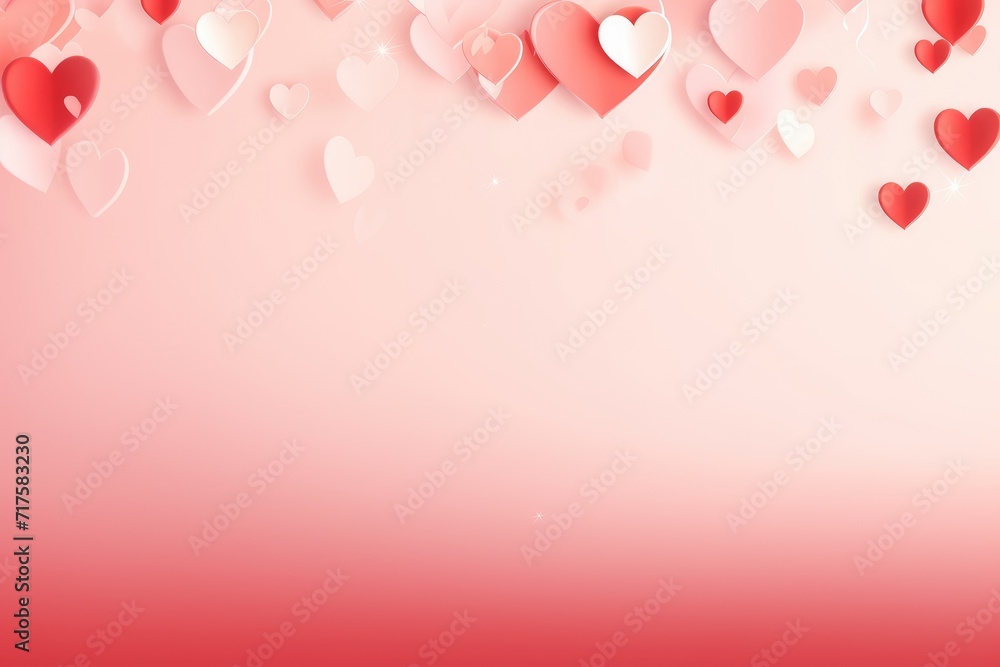 Heartfelt Elegance Pink and Red Hearts Soaring in Valentine's Day Design