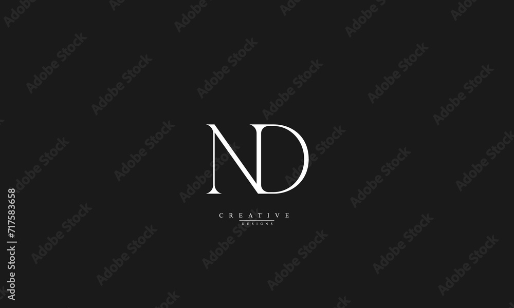 Alphabet letters Initials Monogram logo ND DN N D Alphabet letters Initials Monogram logo ND DN N D