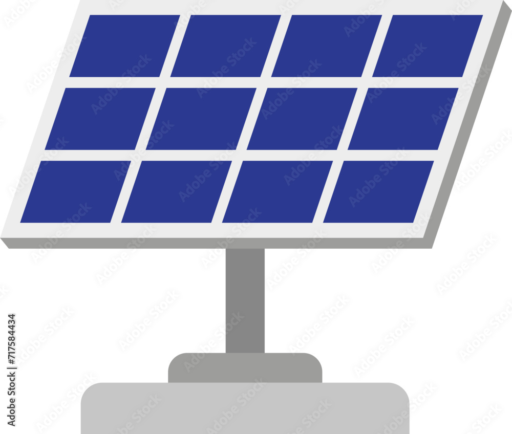 solar panel flat vector icon isolated on white