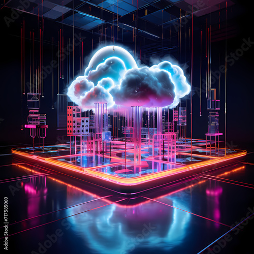 Neon Cloud Core  The Pulsing Heart of Cyber Data