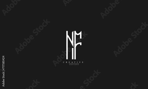 Alphabet letters Initials Monogram logo NF FN N F