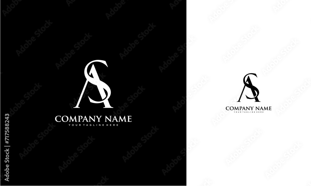 SA or AS initial logo concept monogram,logo template designed to make ...