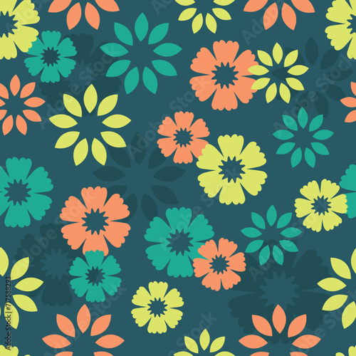 Seamless pattern floral background texture cute pretty simple illustration japanese style modern