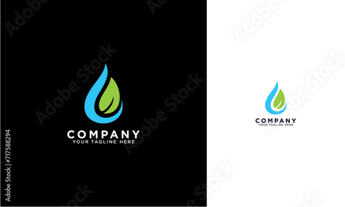 water drop with leaf initial logo concept monogram,logo template designed to make your logo process easy and approachable. All colors and text can be modified