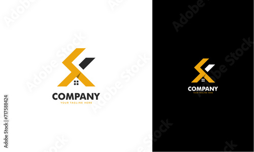 AF with roof initial logo concept monogram,logo template designed to make your logo process easy and approachable. All colors and text can be modified photo