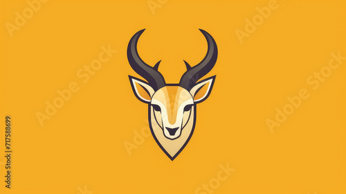 Flat vector logo of head animal, minimalist logo
