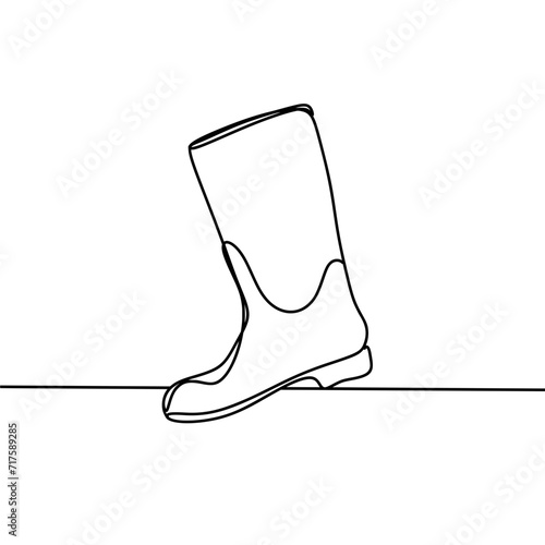 Rubber boot one continuous line art drawing