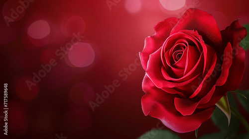 Red rose on abstract background