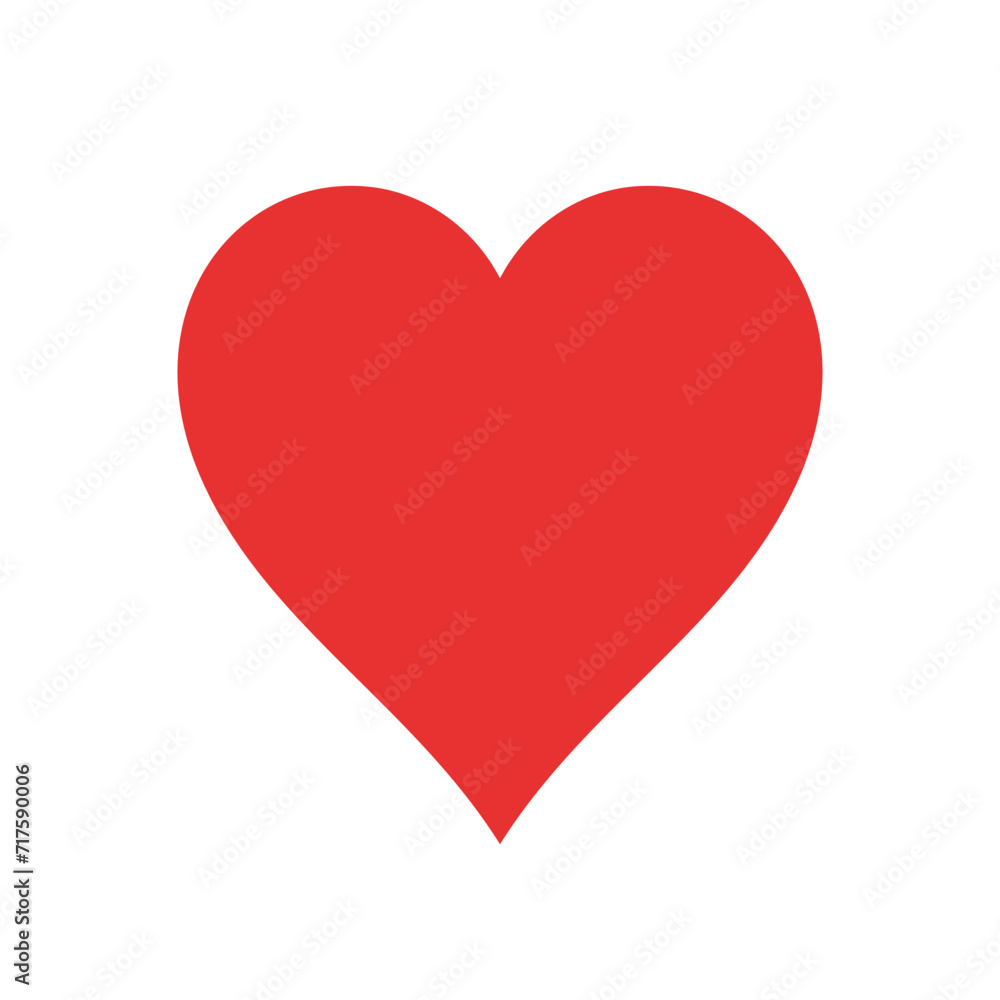 Red Heart icon. Vector illustration in flat style. Valentine day icon. Love icon. Hand drawn heart in doodle style. Love concept.