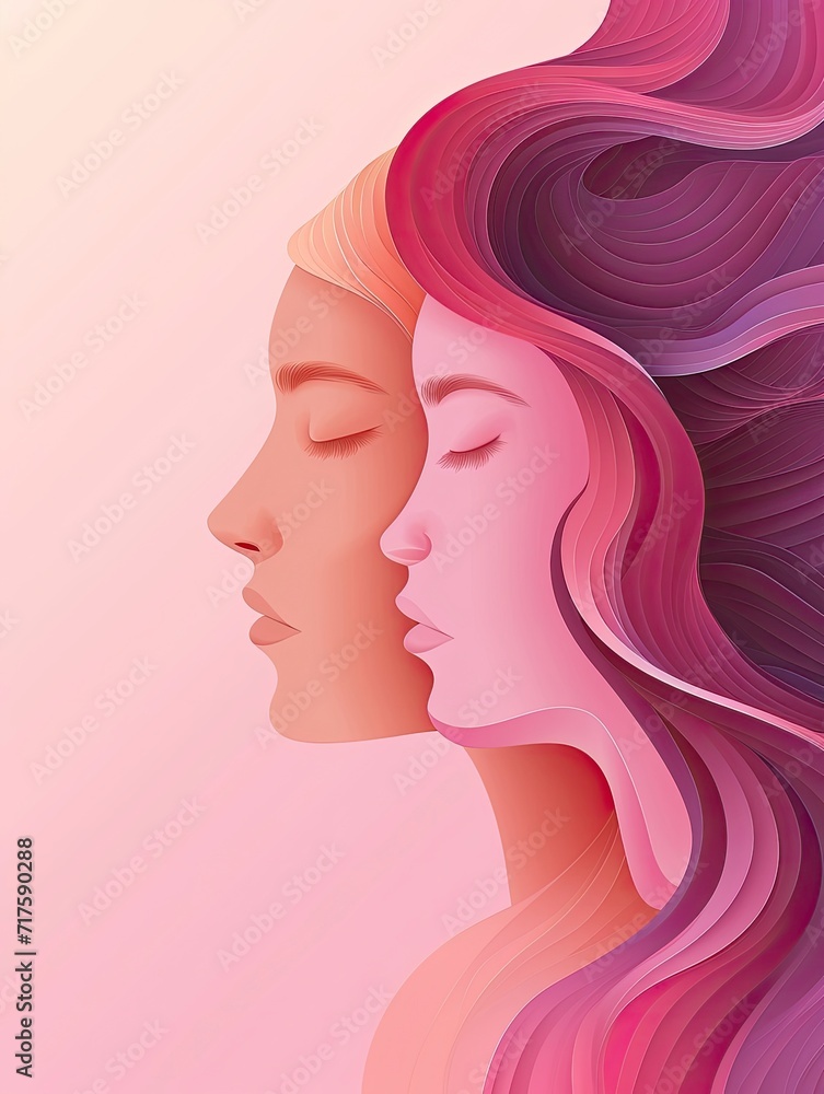 International Women's day Poster design, realistic, HD, copy space - generative ai