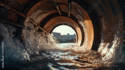 Photo of waste water pollution in the river