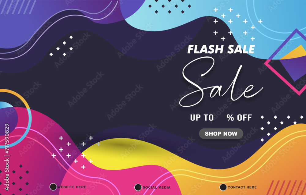 flash sale discount template banner with copy space for product sale with abstract gradient colorful background design flash sale discount template banner with copy space for product sale with abstract gradient colorful background design