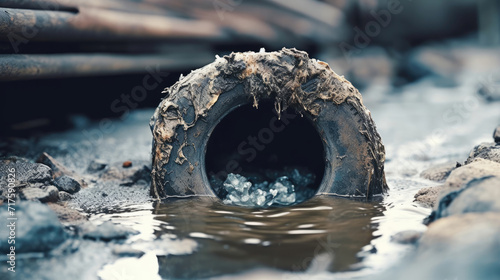 Photo of waste water pollution in the river photo