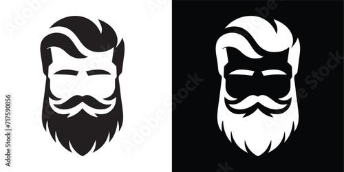 Man with a mustache and beard logo