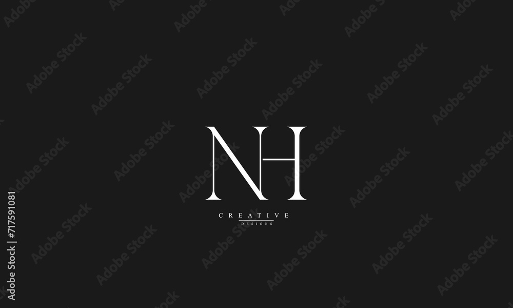Alphabet letters Initials Monogram logo NH HN N H Alphabet letters Initials Monogram logo NH HN N H