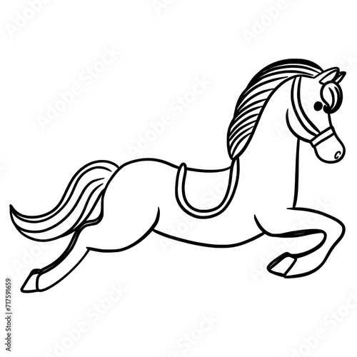Horse in continuous one line art drawing
