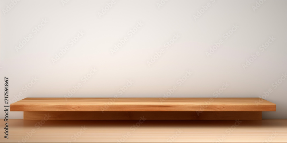 Versatile Wooden Tabletop Mockup: Showcase Merchandise with this Isolated Shelf Table Template Versatile Wooden Tabletop Mockup: Showcase Merchandise with this Isolated Shelf Table Template