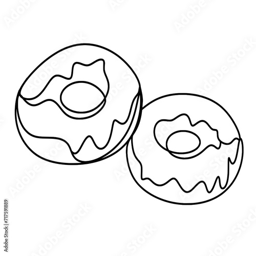 Donut in one continuous line art drawing