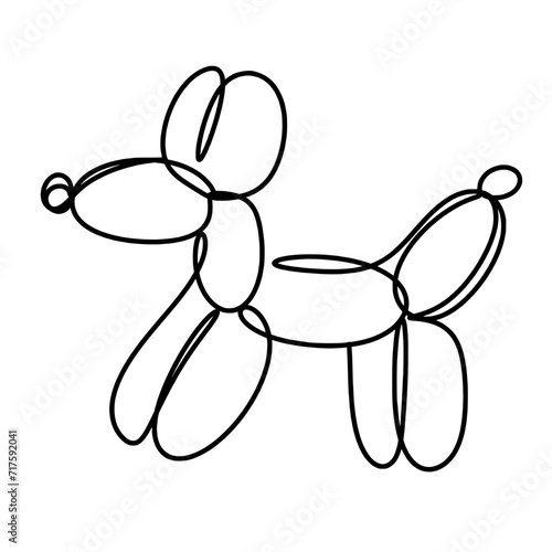 Balloon dog one line art drawing 