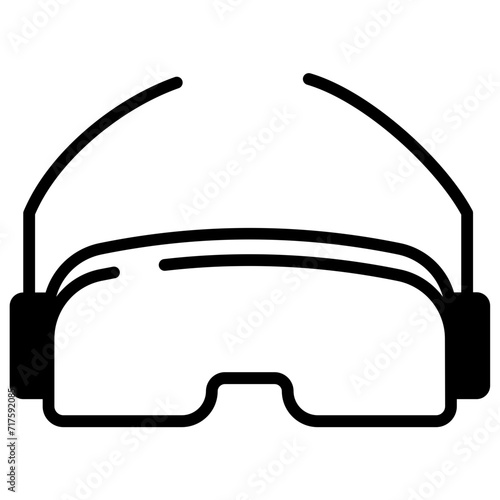 Ski Goggles glyph and line vector illustration