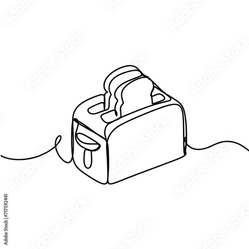 Toaster continues line art drawing 