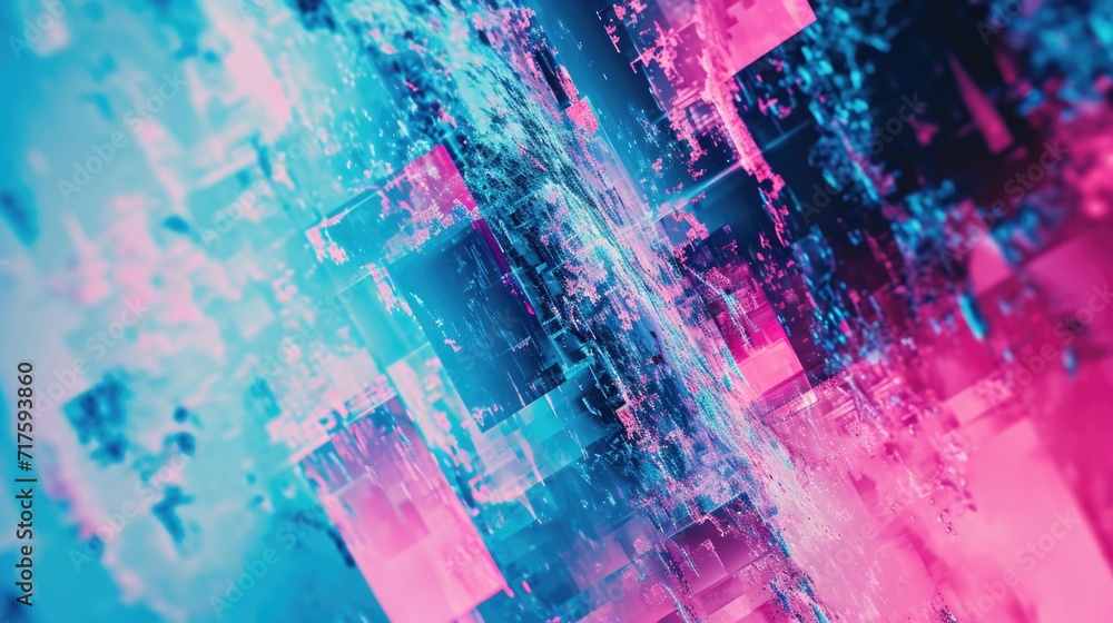 Abstract Digital Art in Pink and Blue Tones Abstract Digital Art in Pink and Blue Tones