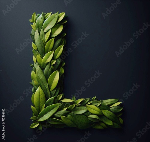Letter L Made Of Leaves (4) 1