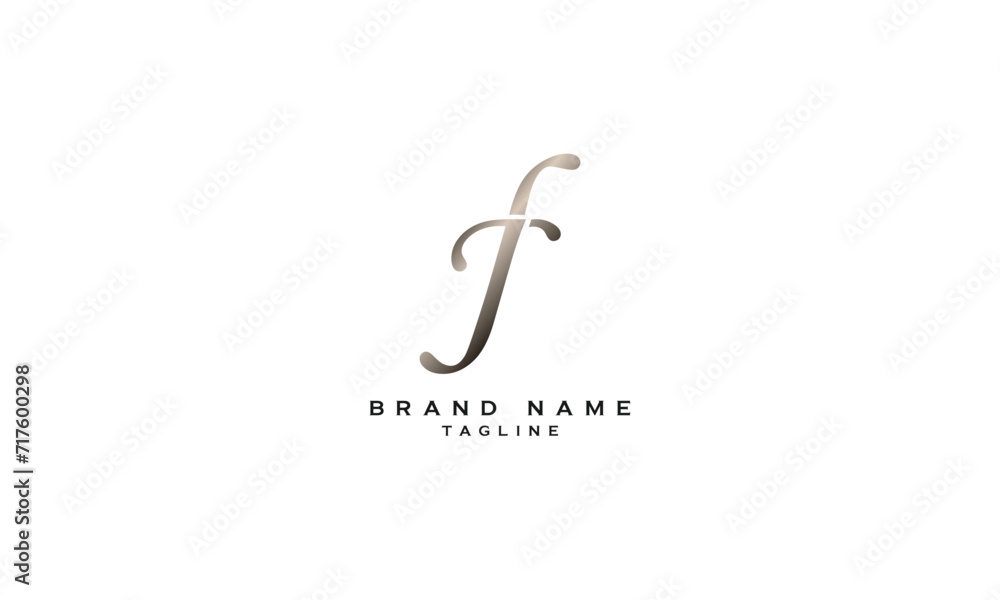 JF, FJ, Abstract initial monogram letter alphabet logo design