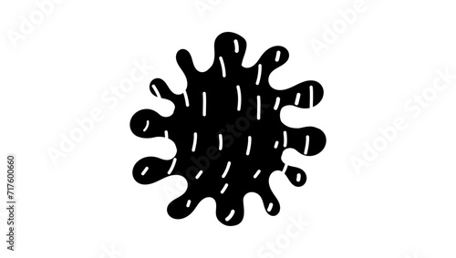 virus symbol, black isolated silhouette