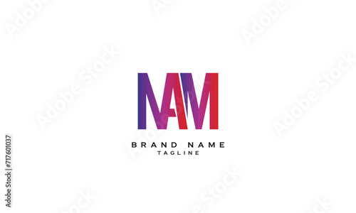 NAM, NMA, ANM, AMN, MAN, MNA, Abstract initial monogram letter alphabet logo design