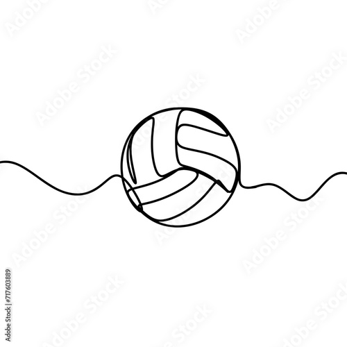 Volleyball one line art