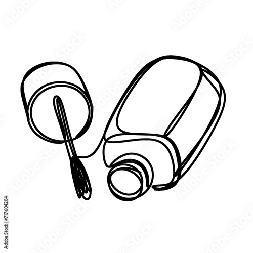Bottle of nail polish one line drawing