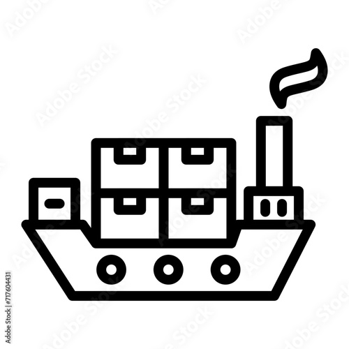Cargo Ship Icon Design