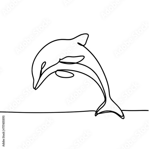 Dolphin one line drawing 