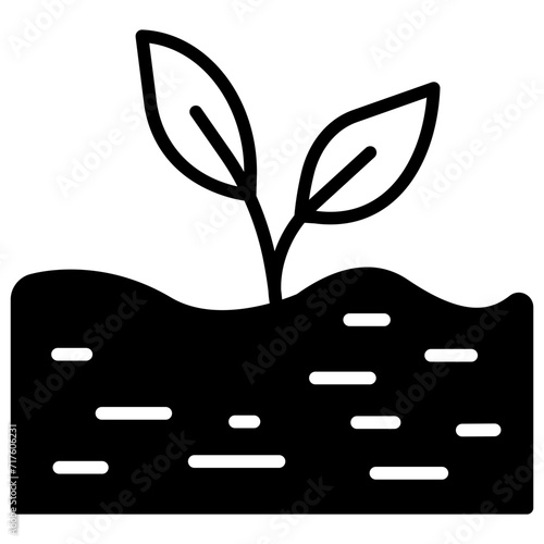 Fertile Soil glyph and line vector illustration